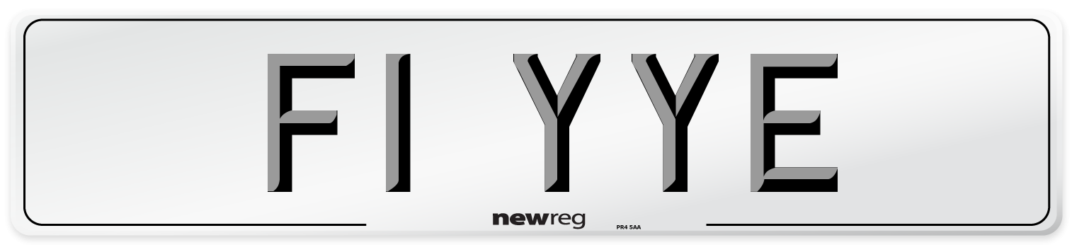 F1 YYE Number Plate from New Reg